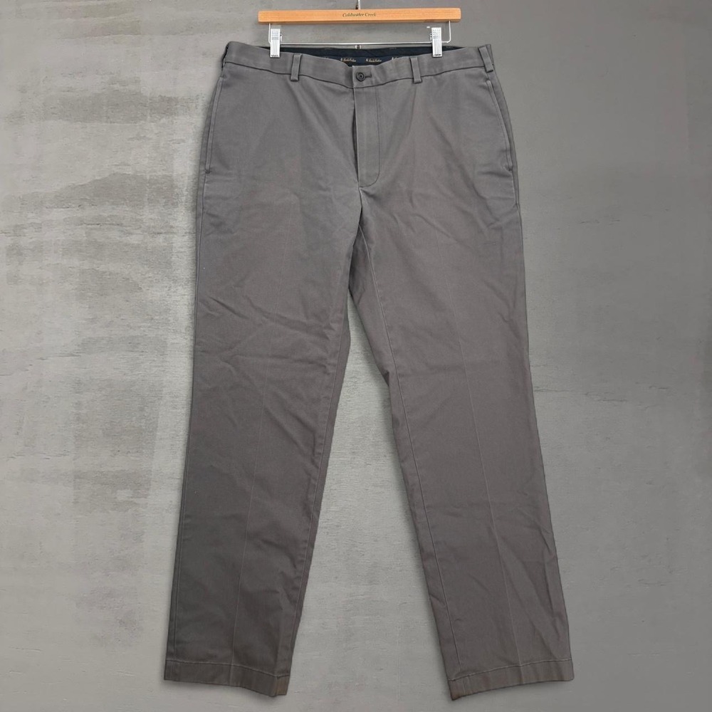 Brooks Brothers Advantage Chino Clark Grey Straight Leg Pants 37 x 32